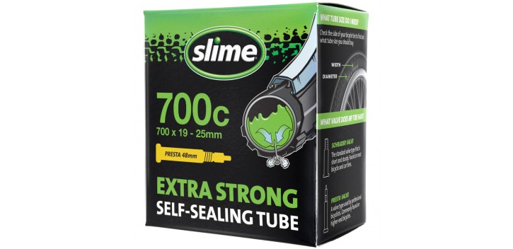 SLIME CHAMBRE A AIR 700X19/25C AVEC LIQUIDE ANTI-CREVAISON PRESTA